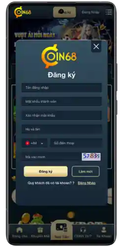 Cách Đăng Ký Tài Khoản COIN68